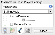 Flash microphone settings